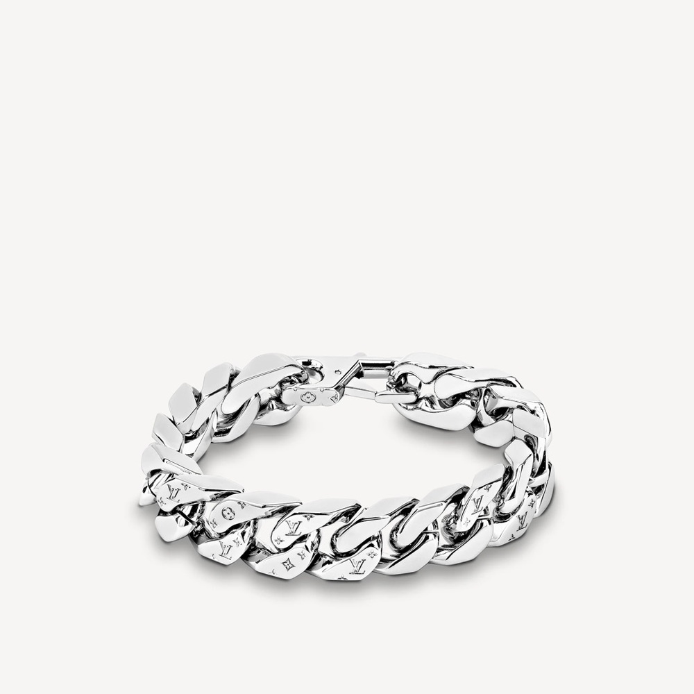 Silver Louis Vuitton Chain Link Bracelet